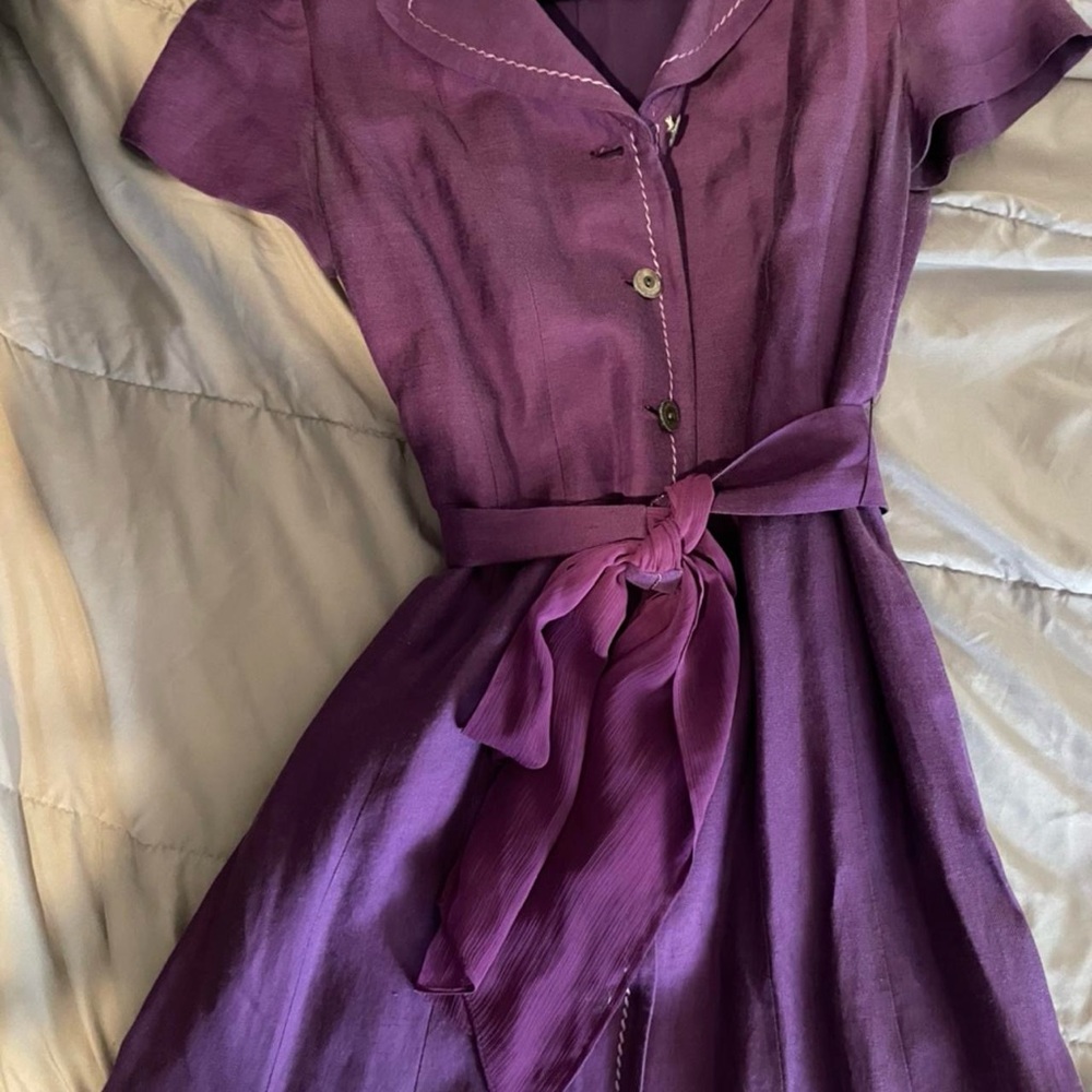 Vintage Purple midi a-line dress